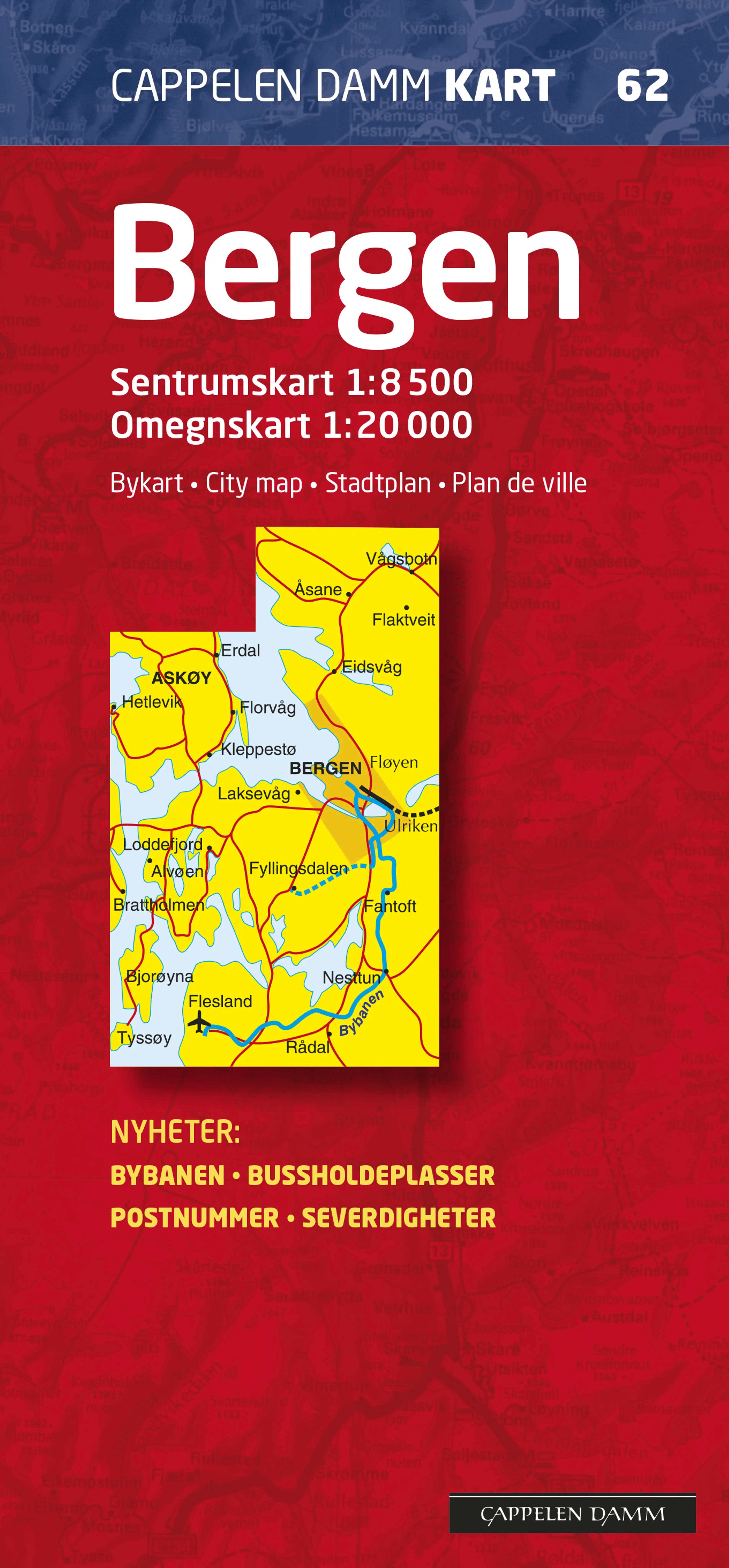 Omslag Bergen bykart/city map av Cappelen Damm Kart (Kart)