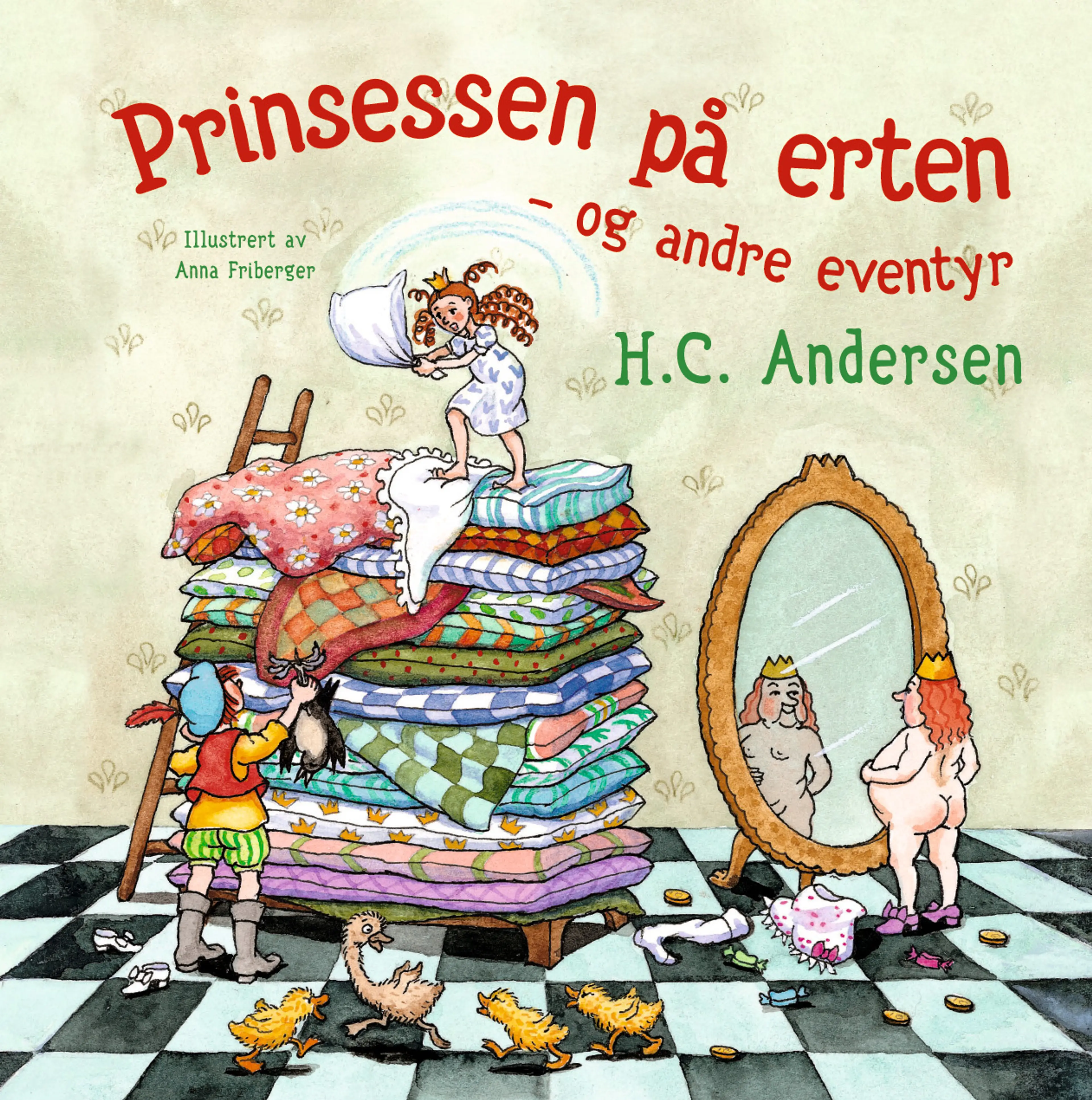 Omslag Prinsessen på erten - og andre eventyr av H. C. Andersen (Innbundet)