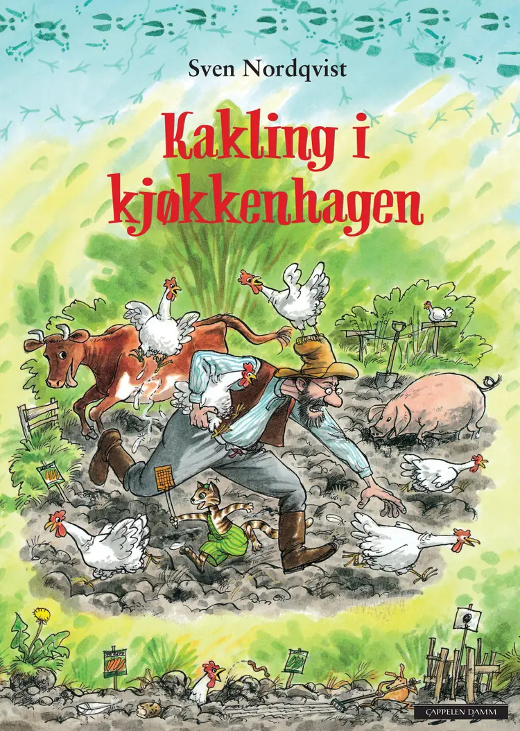 Omslag Gubben og katten - Kakling i kjøkkenhagen av Sven Nordqvist (Innbundet)