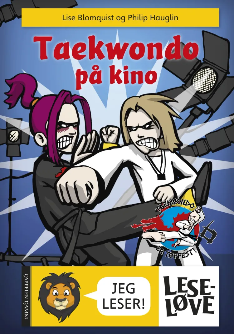 Omslag Leseløve - Taekwondo på kino av Lise Blomquist (Innbundet)