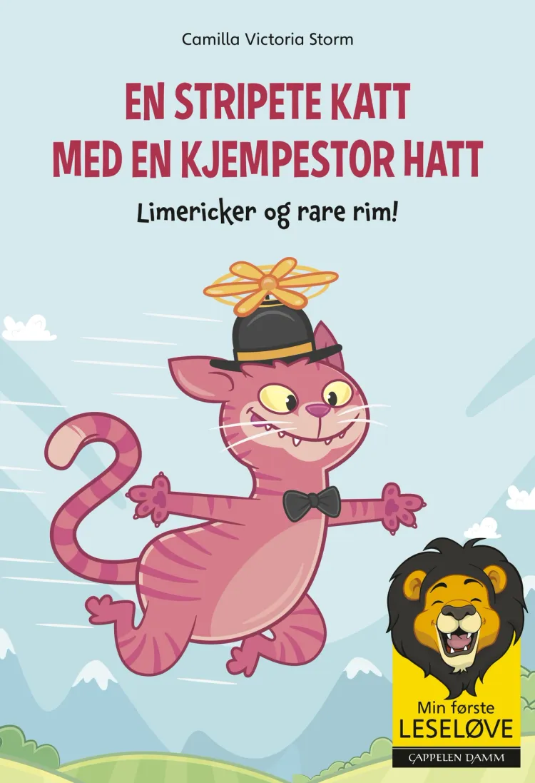 Omslag Min første leseløve - En stripete katt med en kjempestor hatt av Camilla Victoria Storm (Ebok)