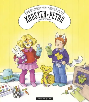 Omslag Karsten og Petra leker teater av Tor Åge Bringsværd og Anne G. Holt (Innbundet)