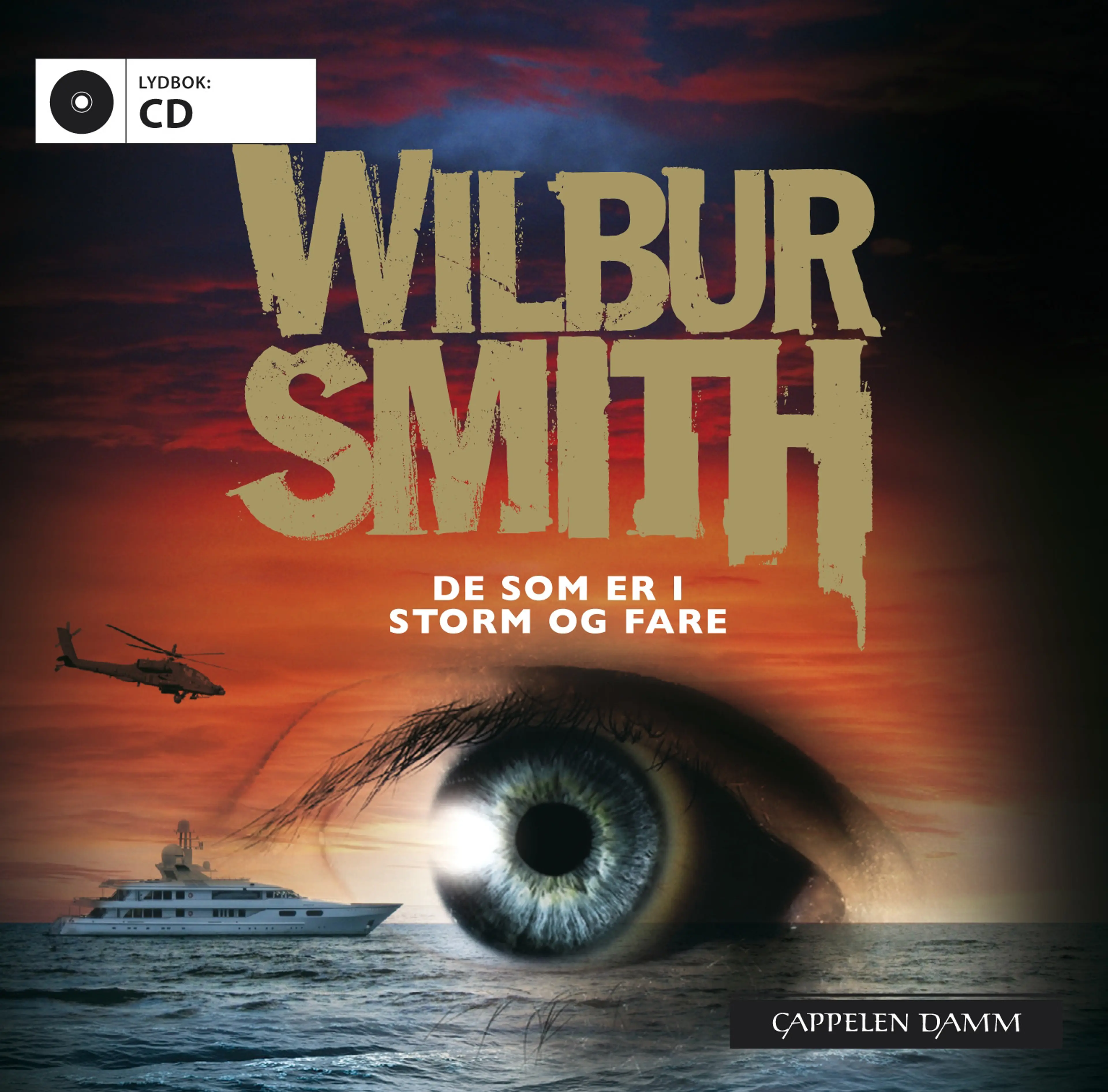 Omslag De som er i storm og fare av Wilbur Smith (CD)