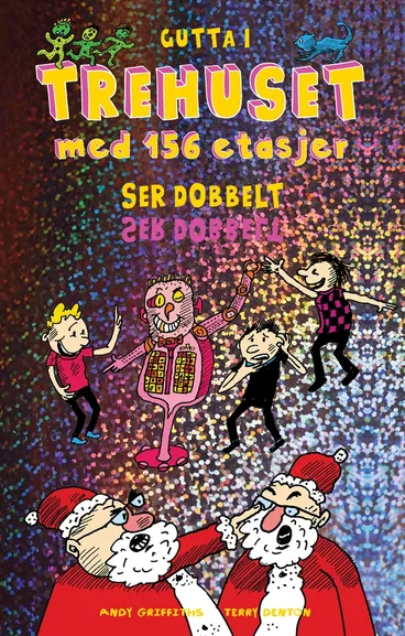 Omslag Gutta i trehuset med 156 etasjer ser dobbelt av Andy Griffiths (Innbundet)