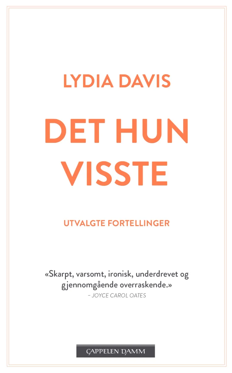 Omslag Det hun visste av Lydia Davis (Heftet)