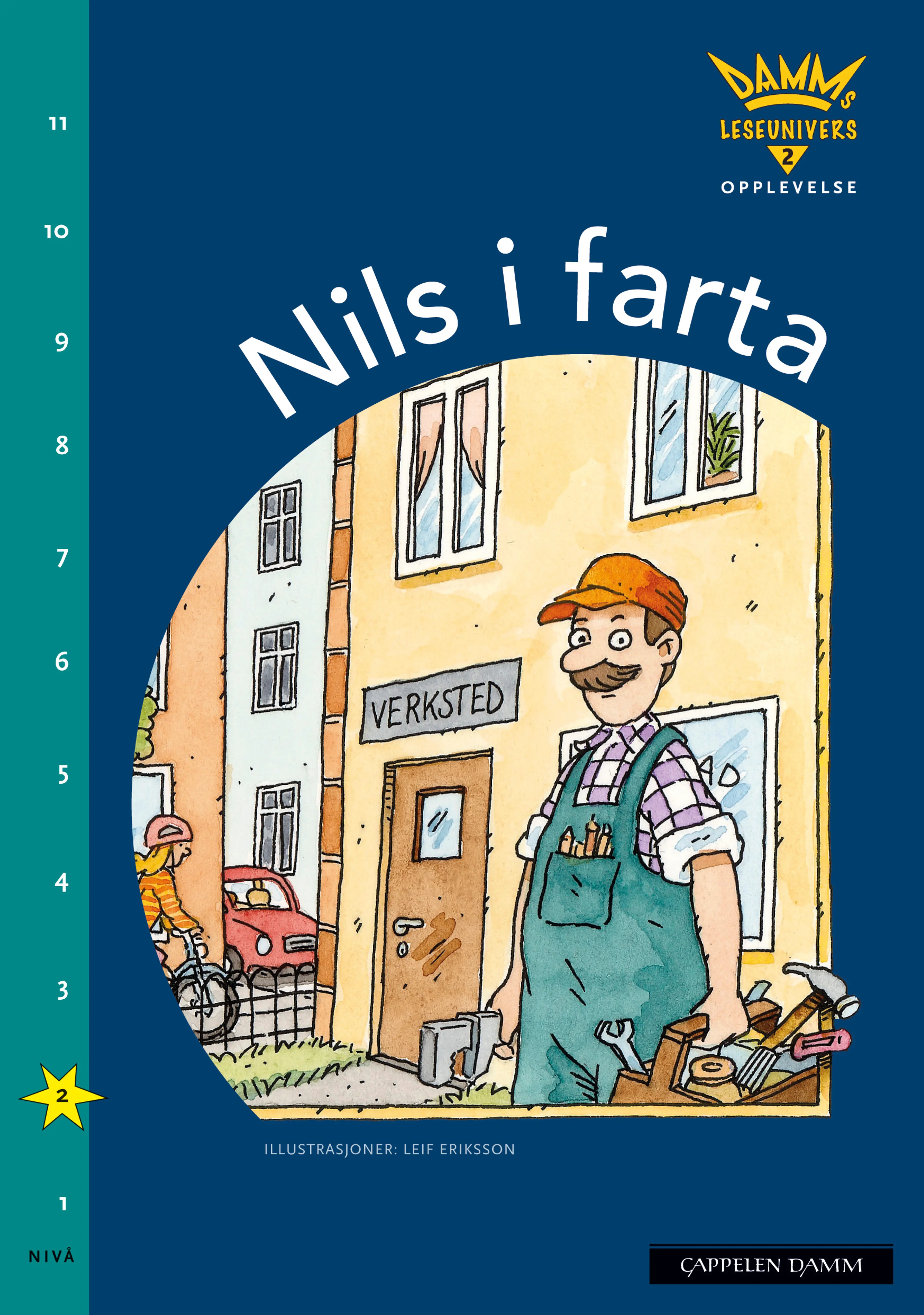 Omslag Damms leseunivers 2 Opplevelse: Nils i farta (Heftet)