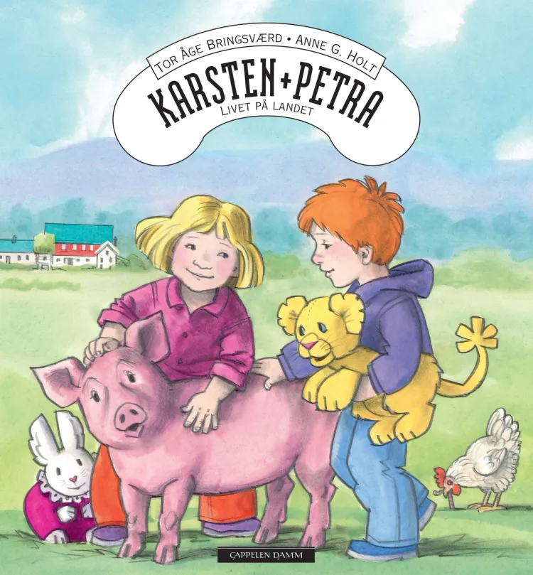 Omslag Karsten og Petra. Livet på landet av Tor Åge Bringsværd og Anne G. Holt (Innbundet)