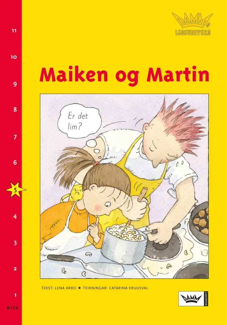 Omslag Damms leseunivers 1: Maiken og Martin av Lena Arro (Heftet)