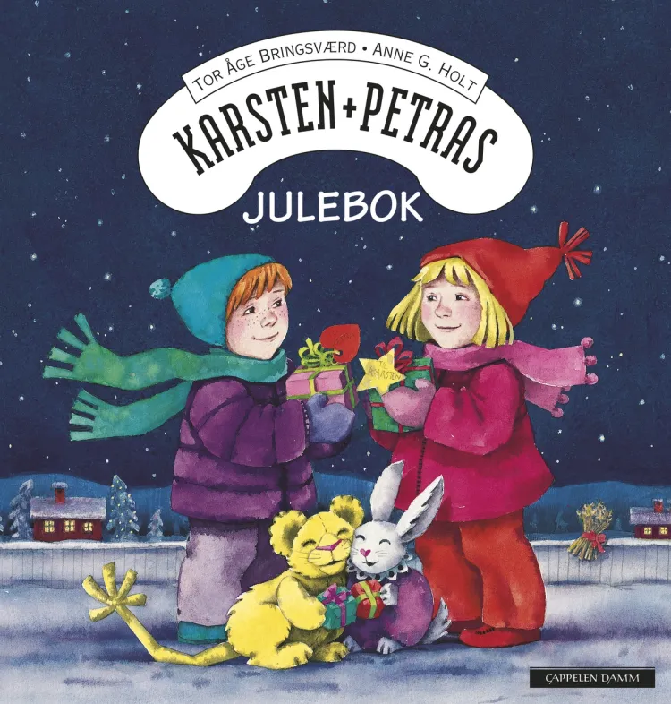 Omslag Karsten og Petras julebok av Tor Åge Bringsværd (Innbundet)