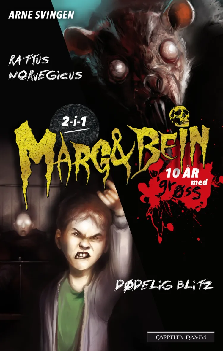 Omslag Marg&Bein: 2i1 Dødelig blitz og Rattus Norvegicus av Arne Svingen (Innbundet)