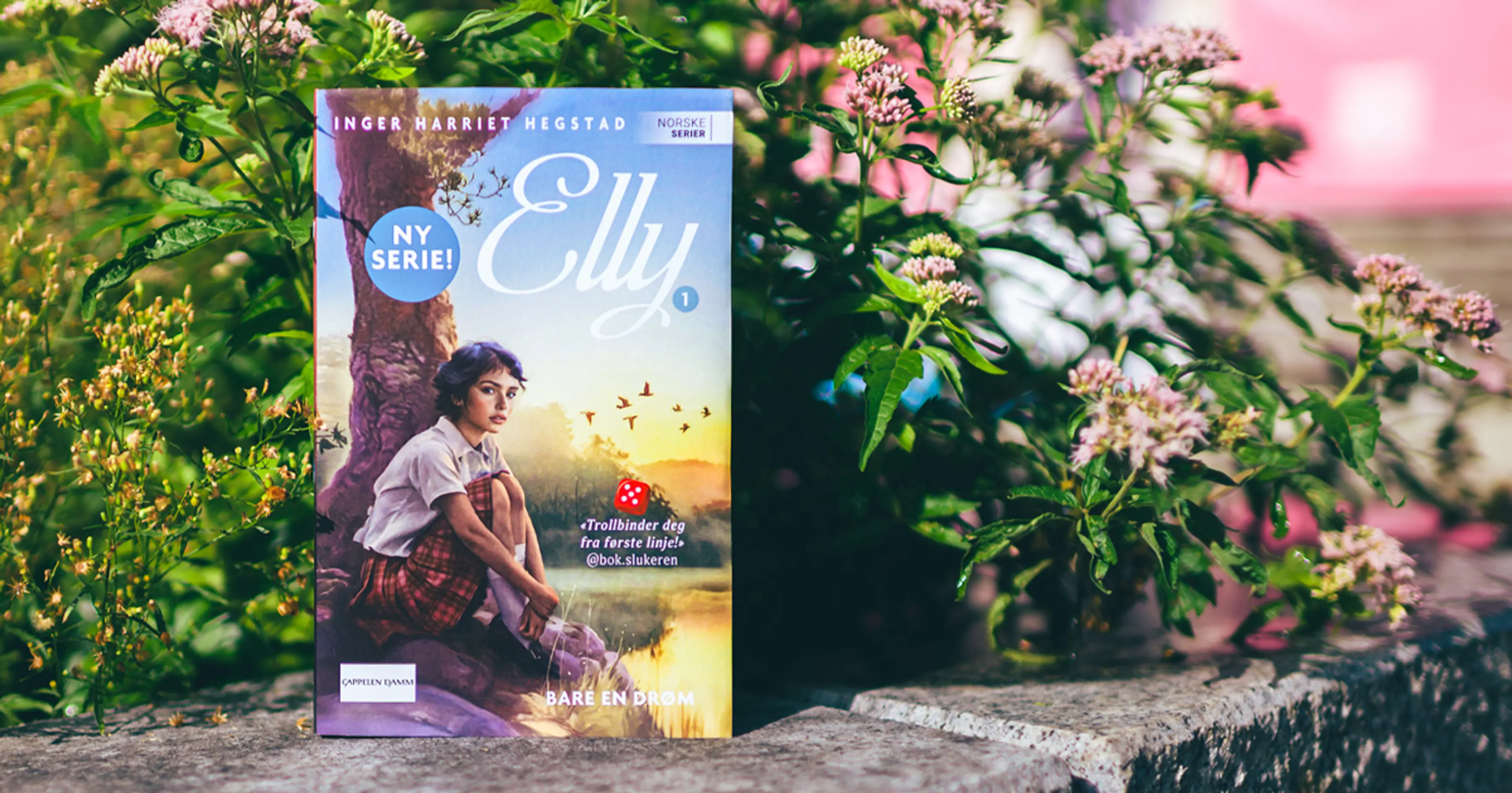 Foto av første bok i serien Elly