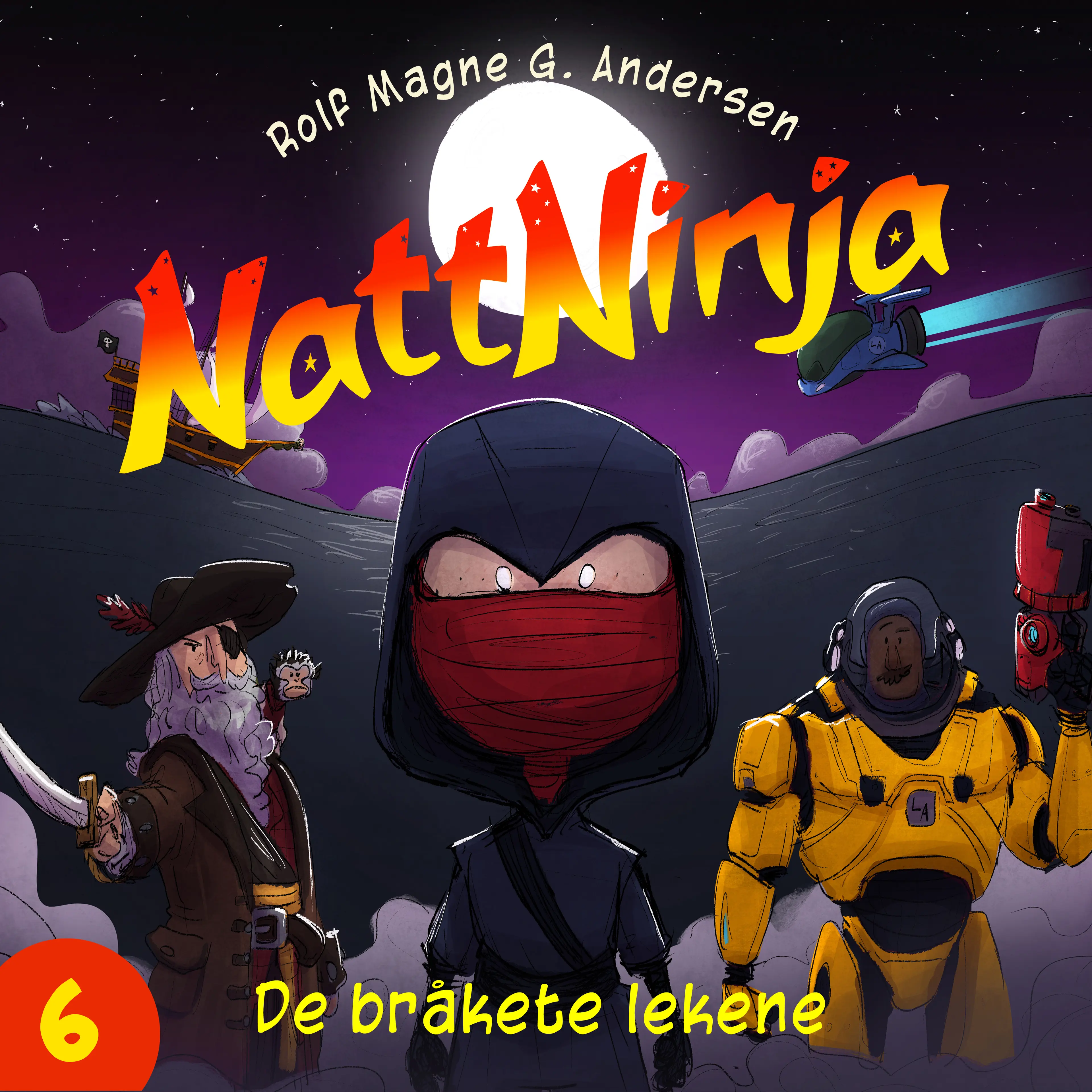 Omslag Nattninja - De Bråkete Lekene av Rolf Magne G. Andersen (Lydbok)