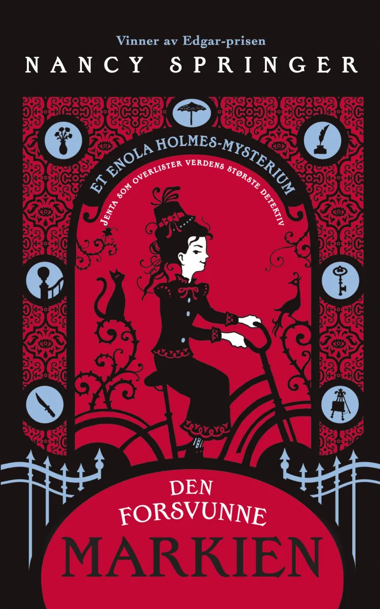 Omslag Enola Holmes Den forsvunne markien av Nancy Springer (Ebok)