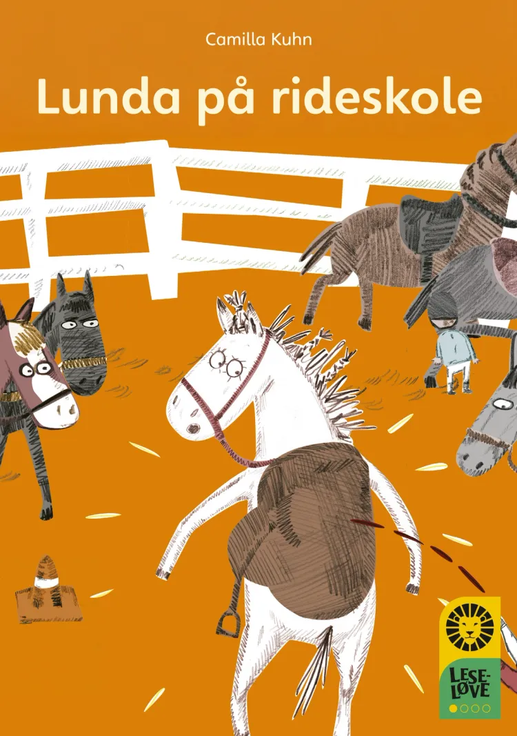 Omslag Leseløve nivå 1 - Lunda på rideskole av Camilla Kuhn (Innbundet)