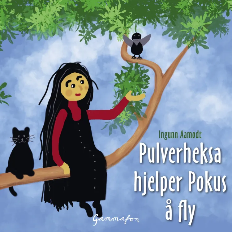 Omslag Pulverheksa hjelper Pokus å fly av Ingunn Aamodt og Eli Rygg (Lydbok)