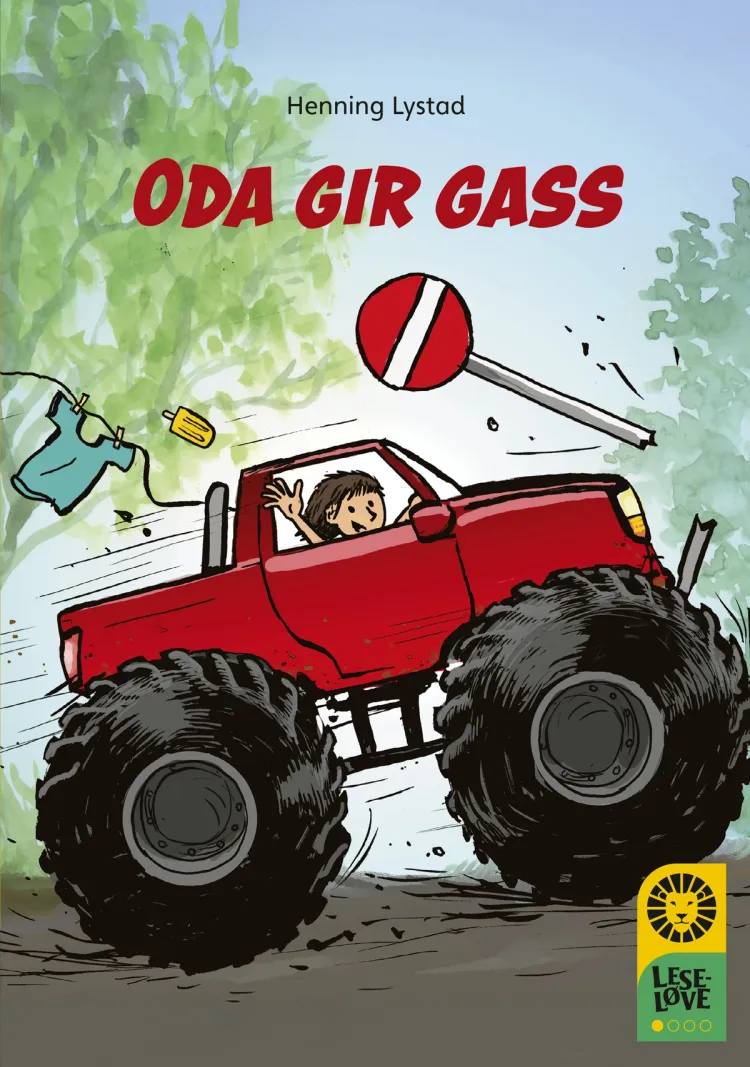 Omslag Leseløve nivå 1 - Oda gir gass av Henning Lystad (Innbundet)