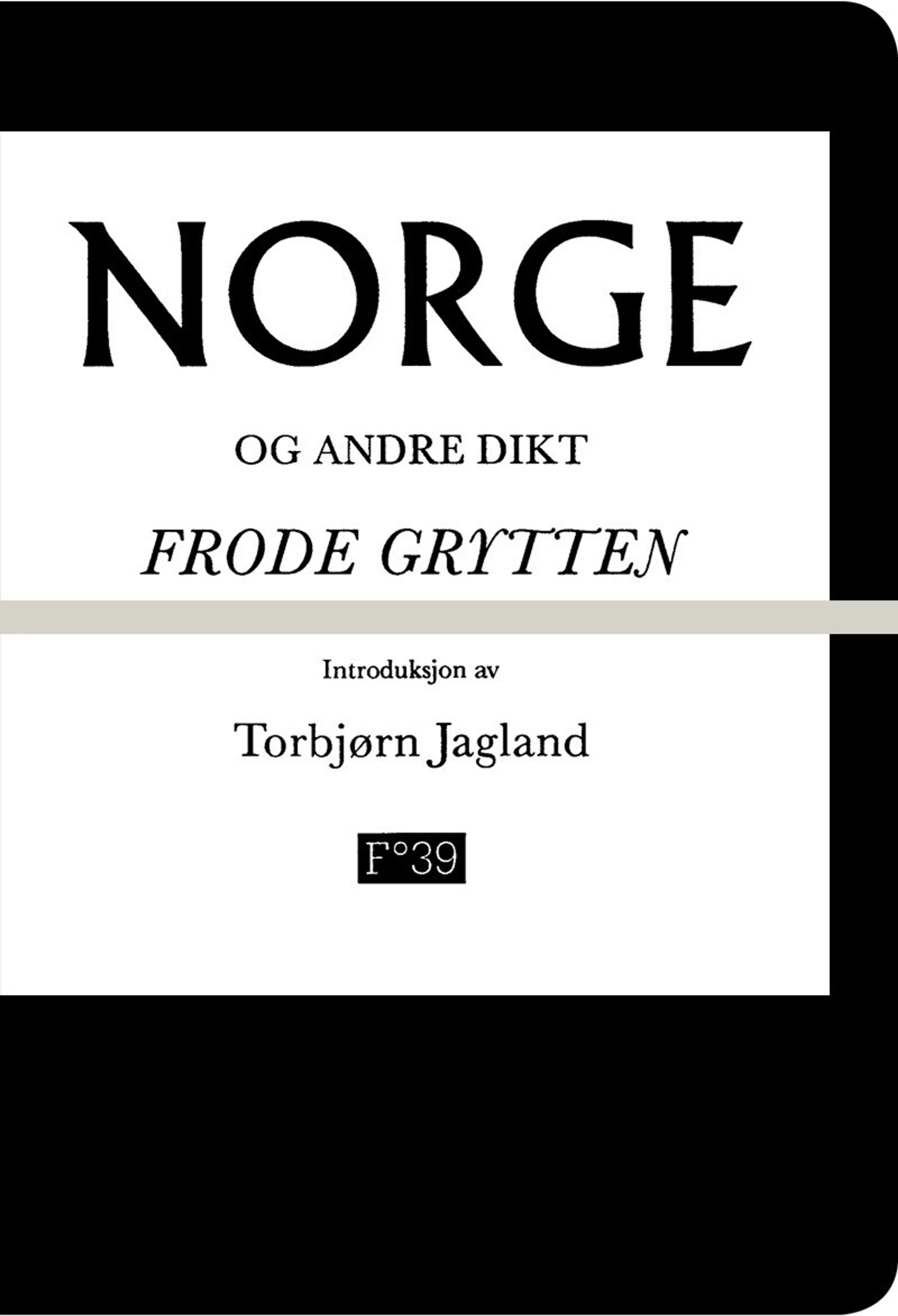 Omslag Norge og andre dikt av Frode Grytten (Heftet)