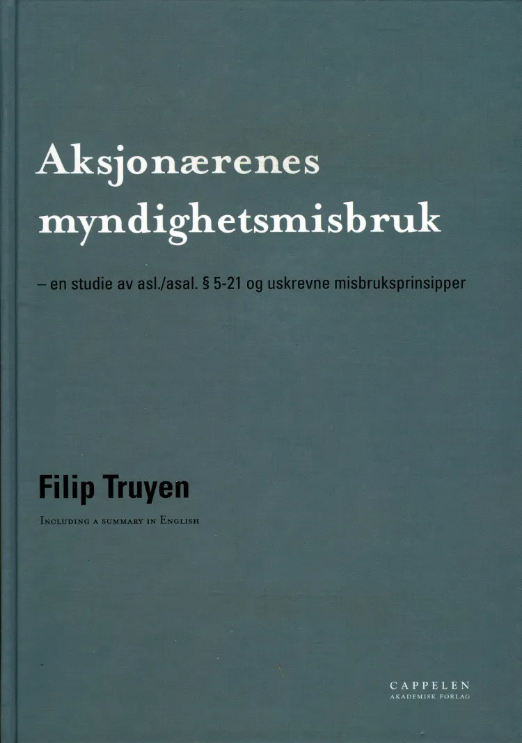 Omslag Aksjonærenes myndighetsmisbruk av Filip Truyen (Innbundet)