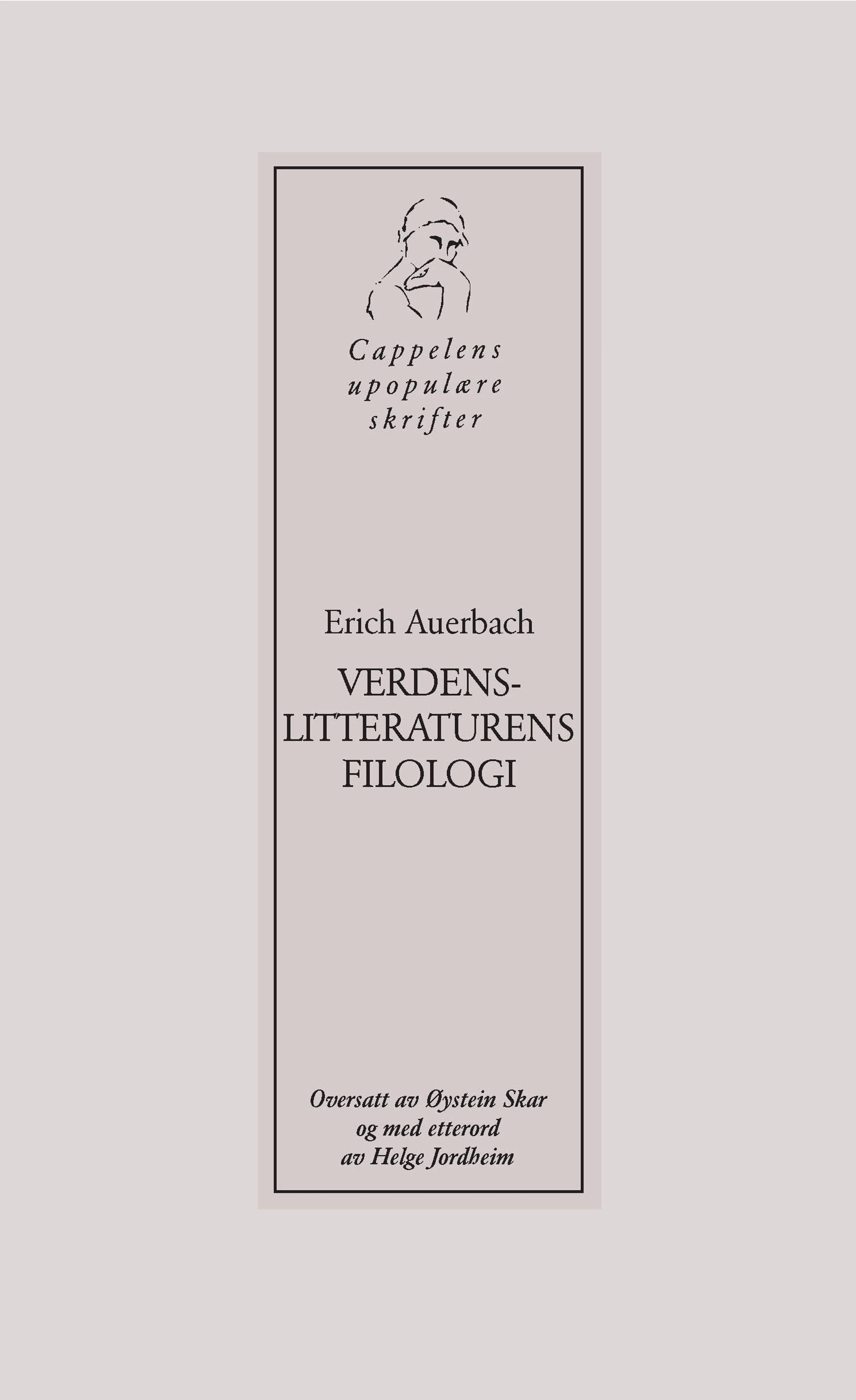 Omslag Verdenslitteraturens filologi av Erich Auerbach (Heftet)