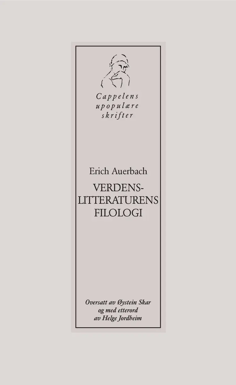 Omslag Verdenslitteraturens filologi av Erich Auerbach (Heftet)