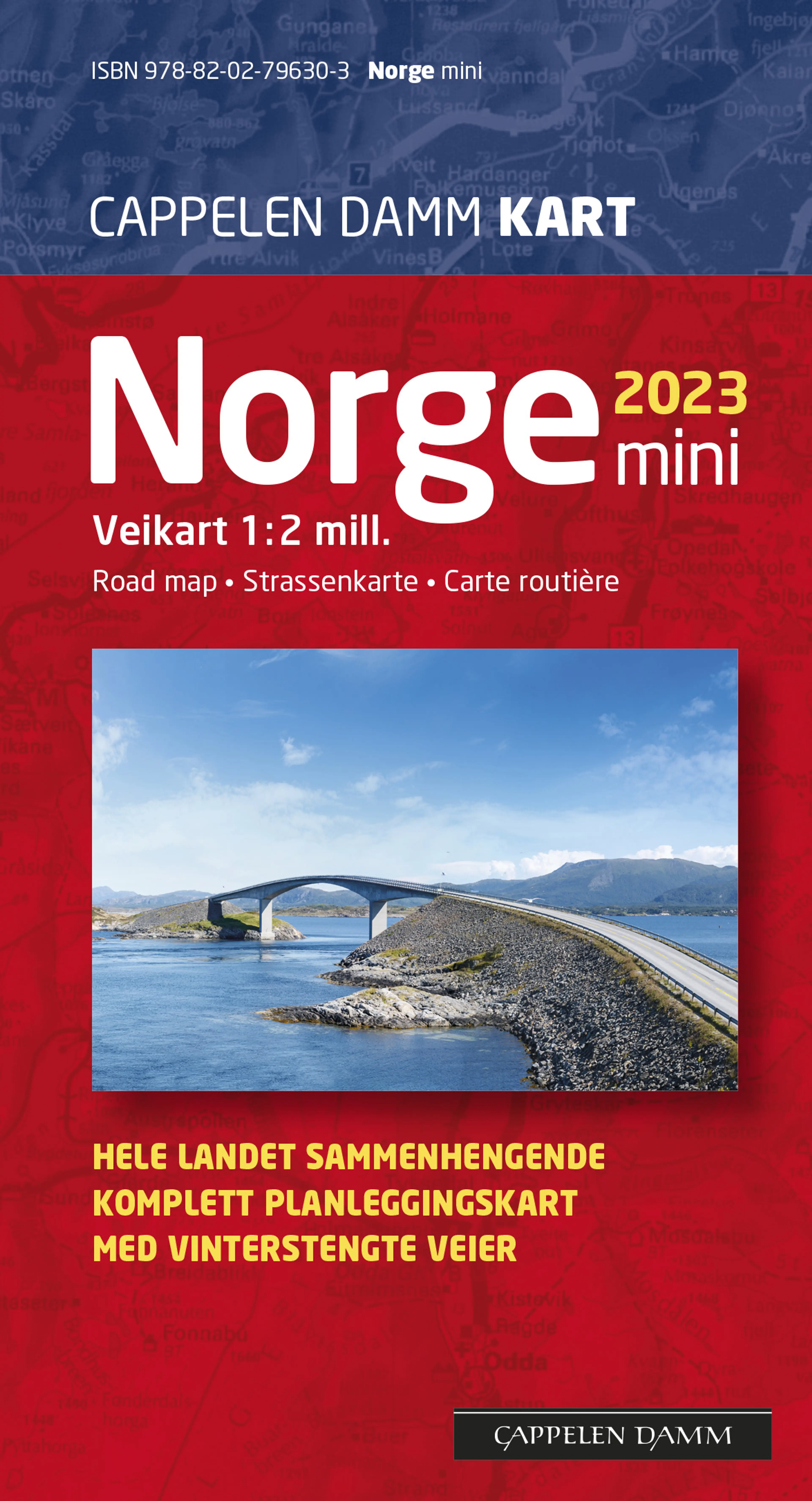 Omslag Norge mini brettet 2023 av Cappelen Damm Kart (Kart)