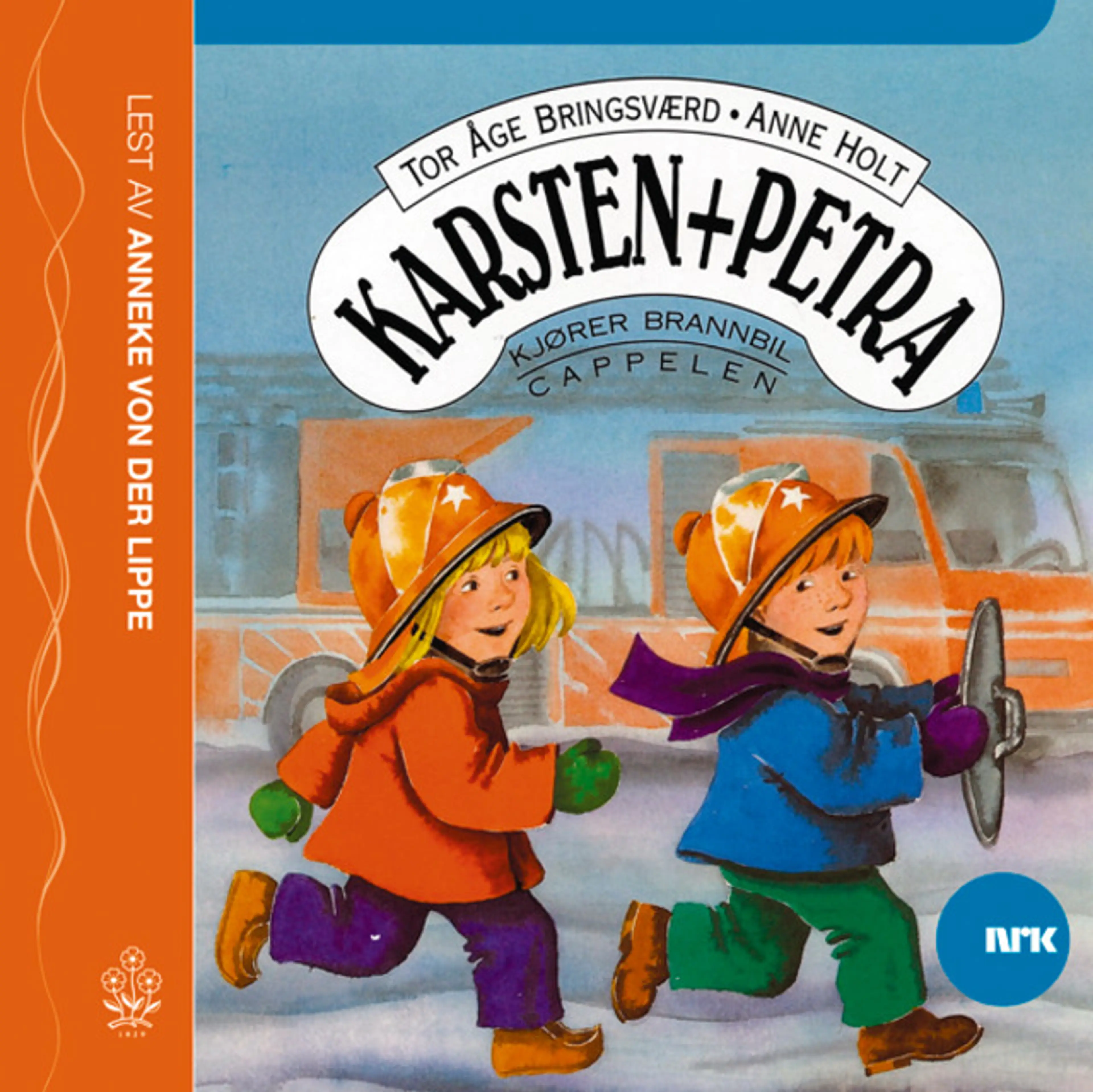 Omslag Karsten og Petra kjører brannbil av Tor Åge Bringsværd (CD)