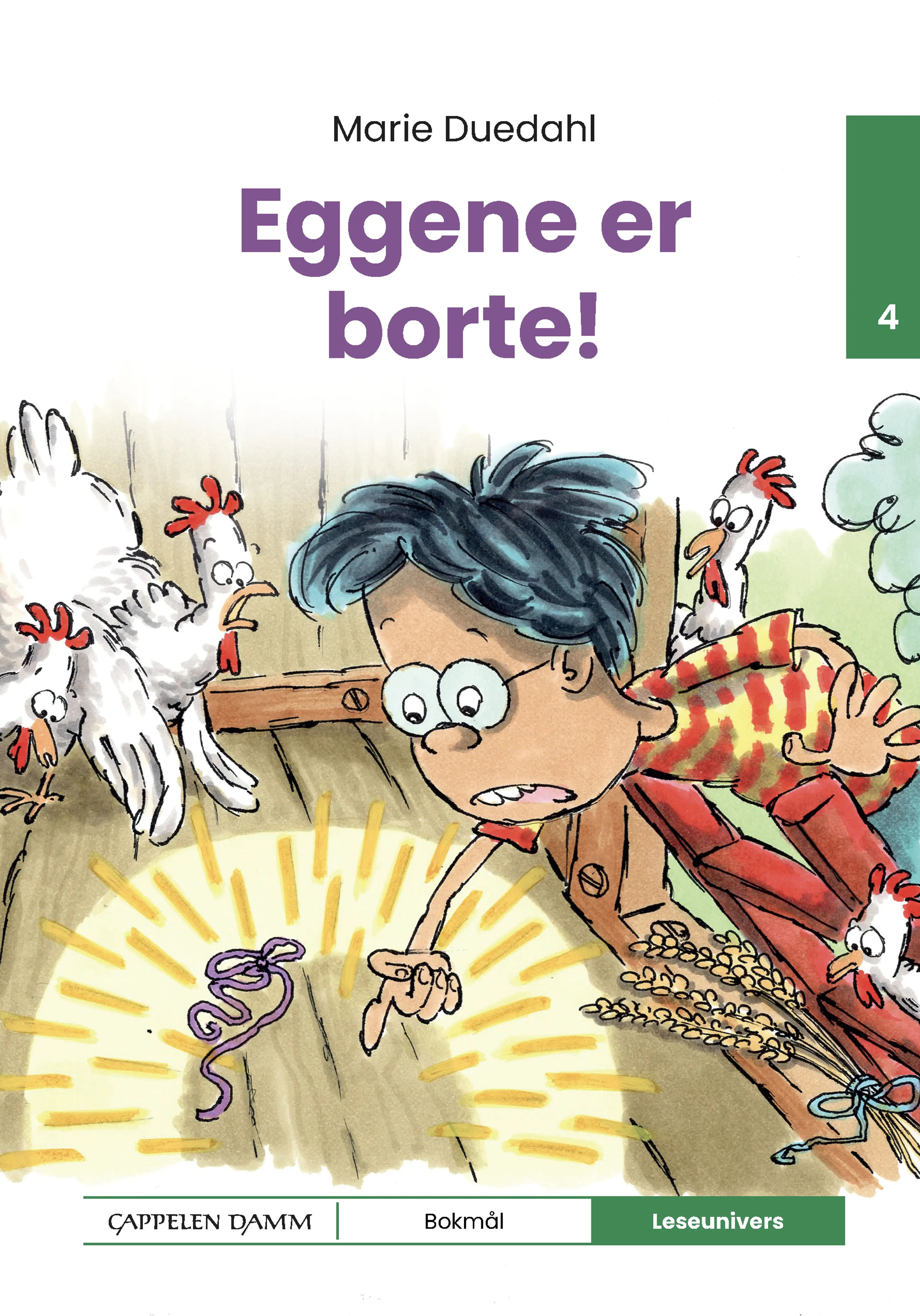 Omslag Leseunivers 4: Eggene er borte! av Marie Duedahl (Innbundet)