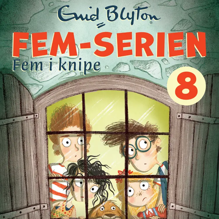 Omslag Fem i knipe av Enid Blyton (Lydbok)