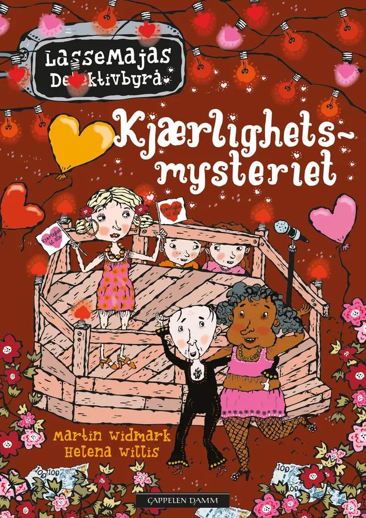 Omslag LasseMaja - Kjærlighetsmysteriet av Martin Widmark (Innbundet)