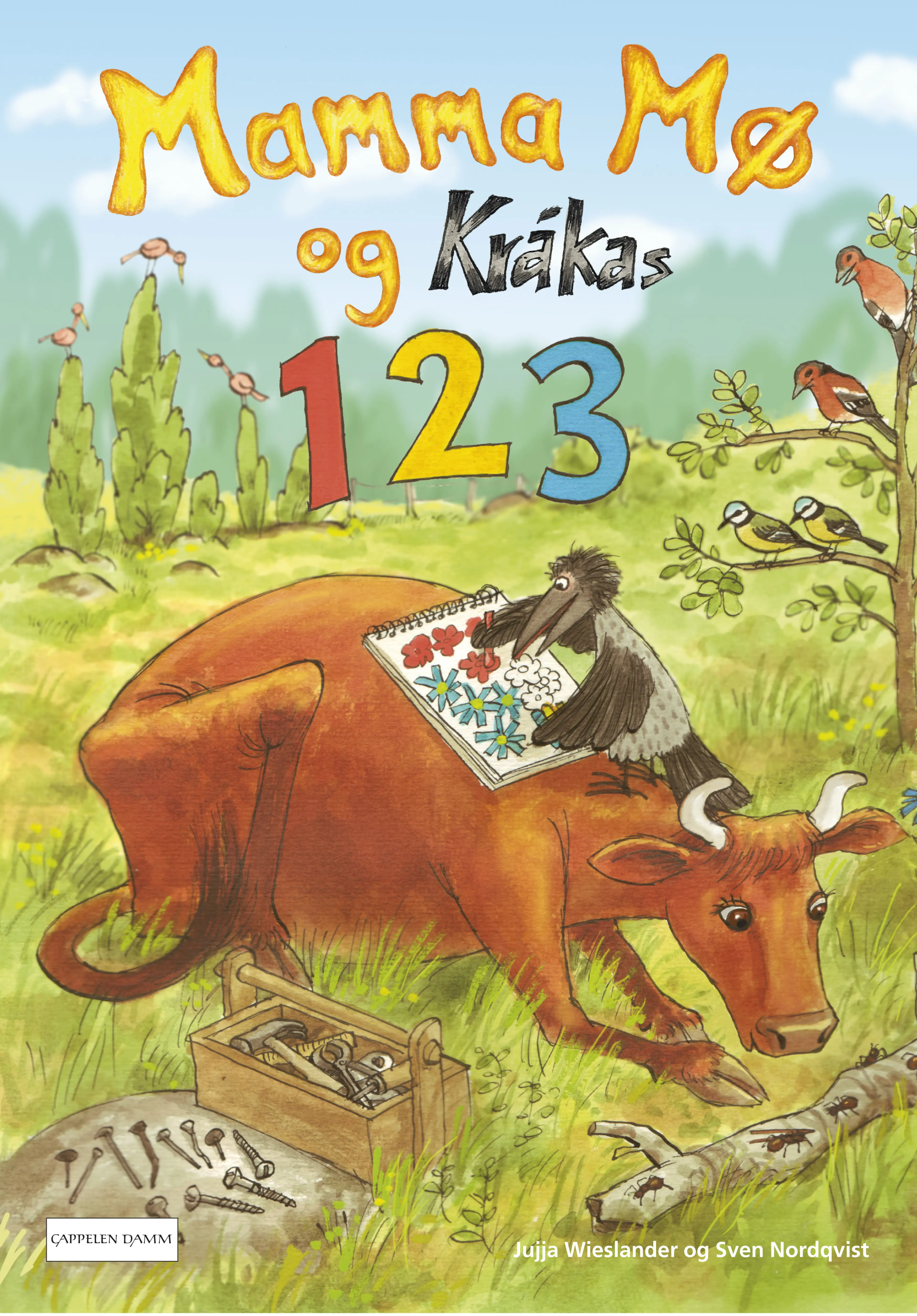 Omslag Mamma Mø og Kråkas 123 av Jujja Wieslander (Heftet)