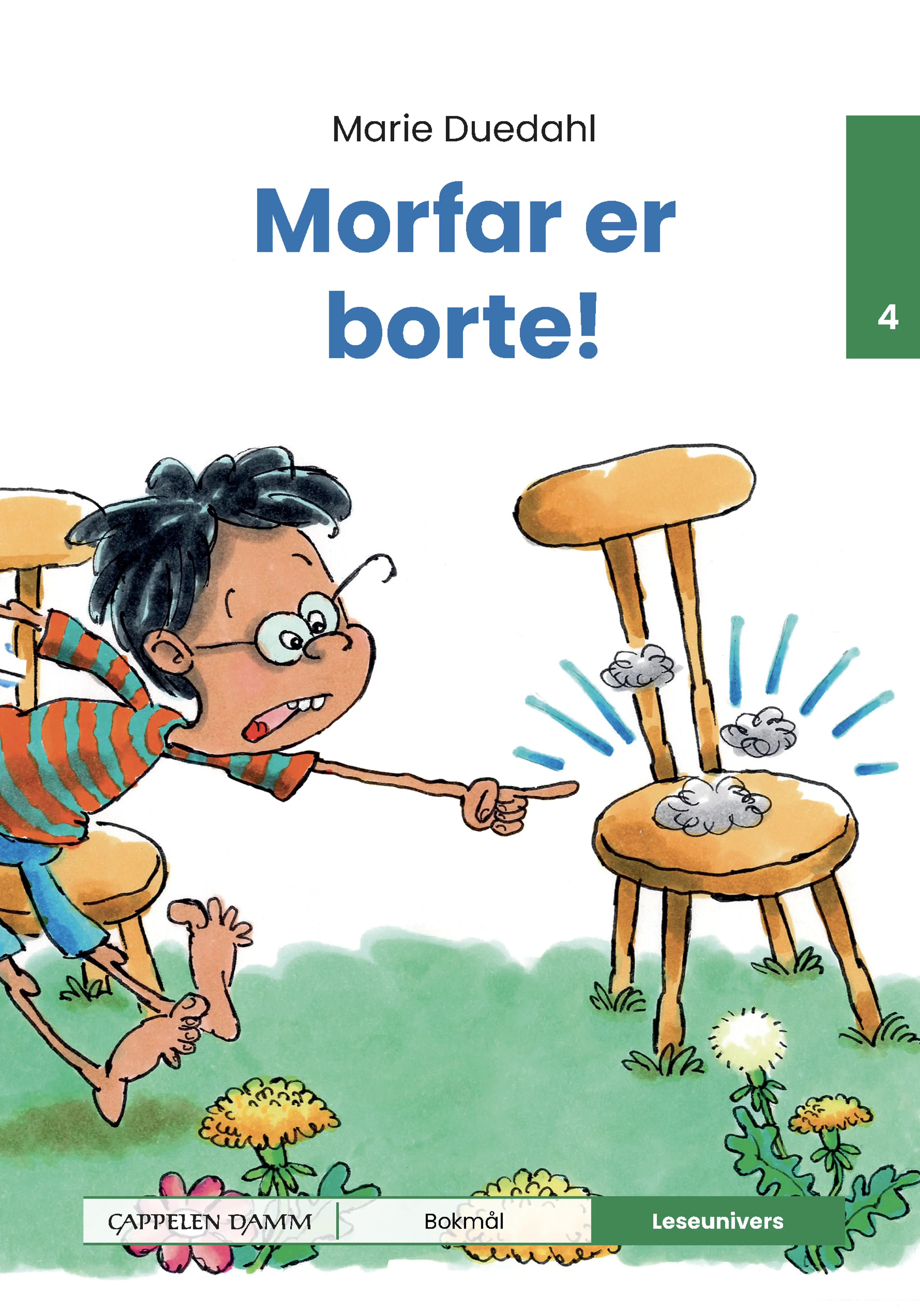 Omslag Leseunivers 4: Morfar er borte! av Marie Duedahl (Innbundet)