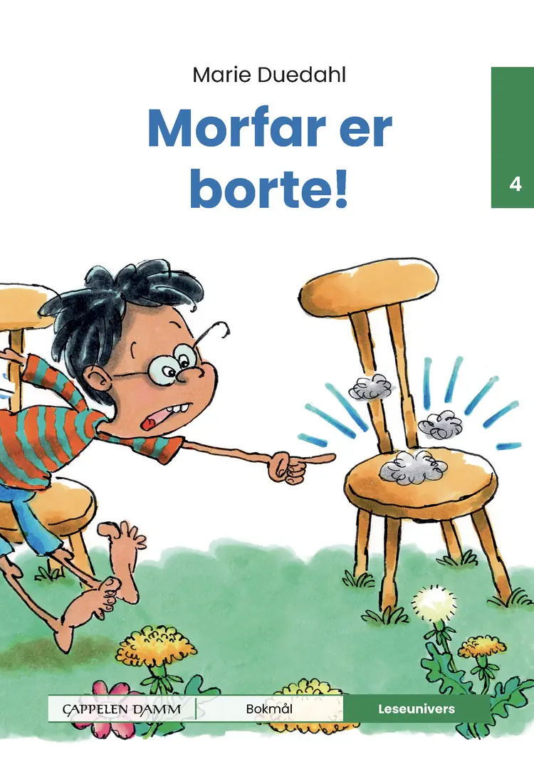 Omslag Leseunivers 4: Morfar er borte! av Marie Duedahl (Innbundet)