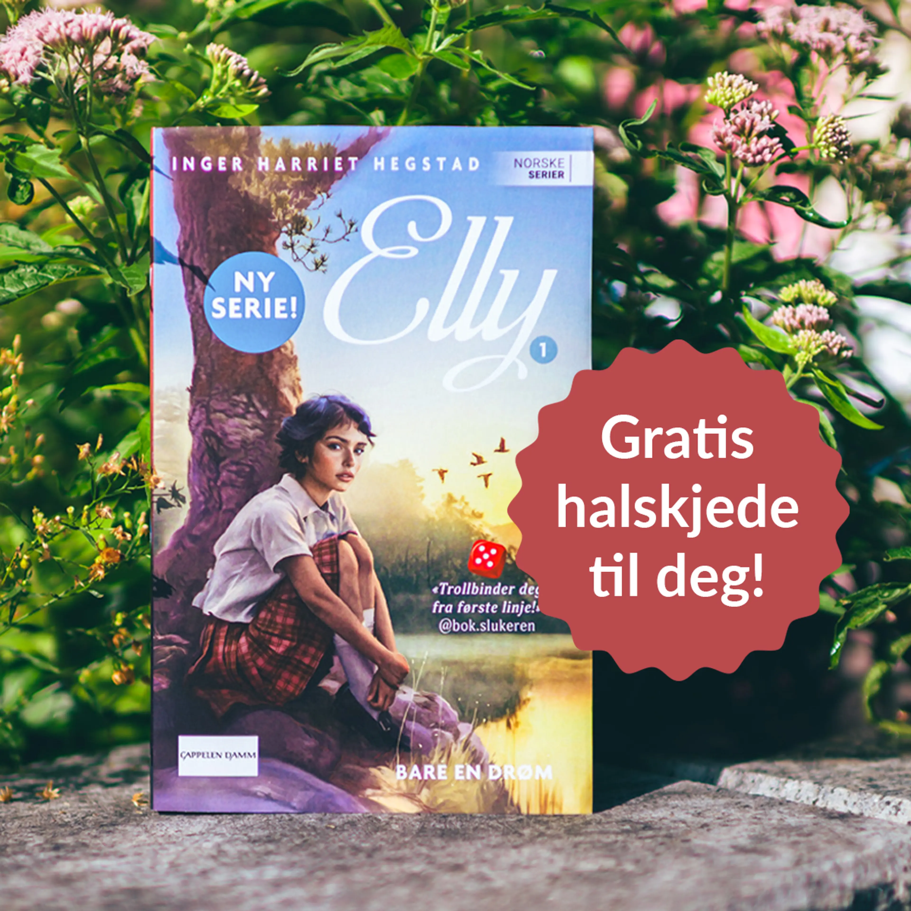 Foto av første bok i serien Elly