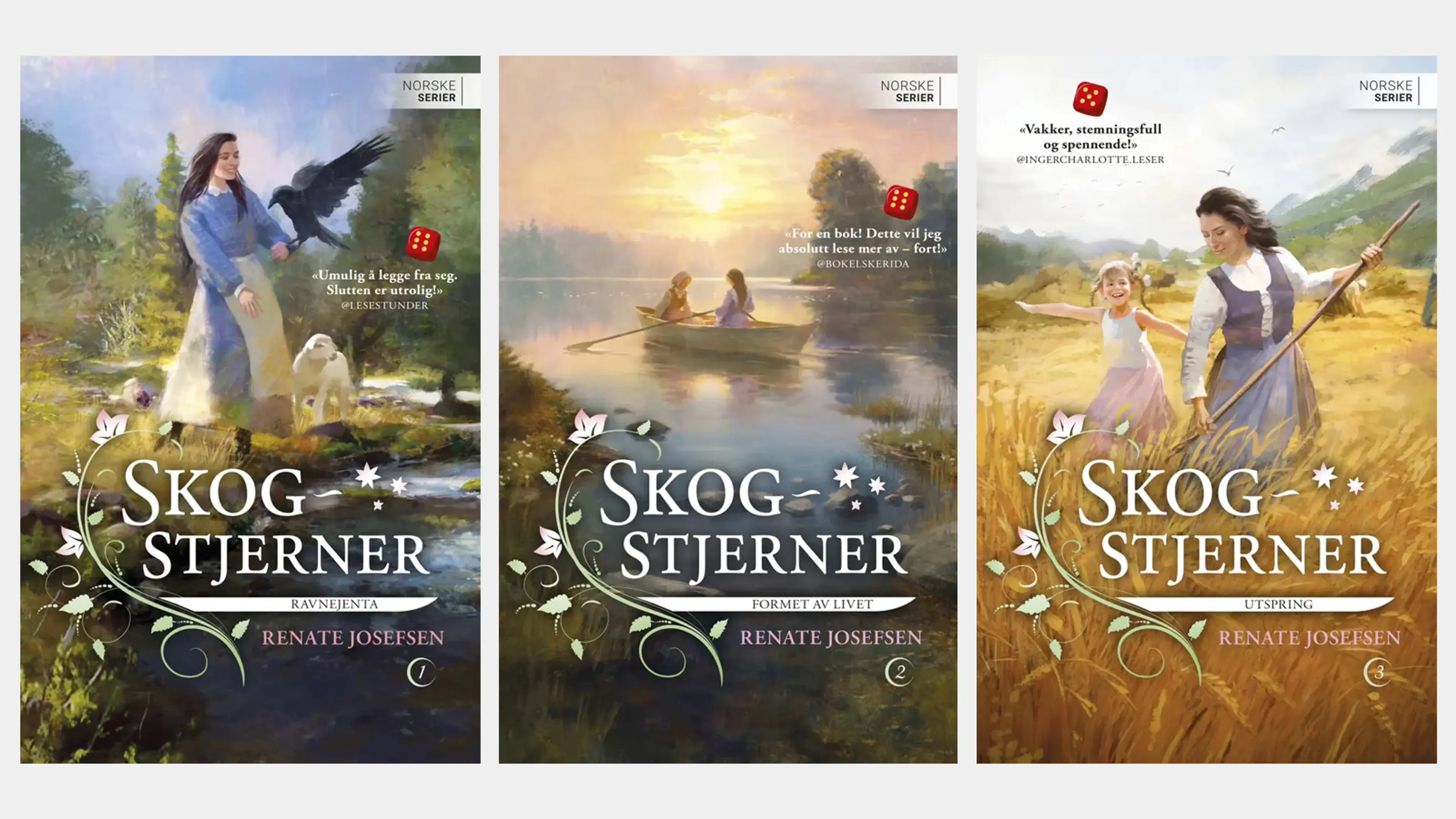 De tre første bøkene i serien Skogstjerner