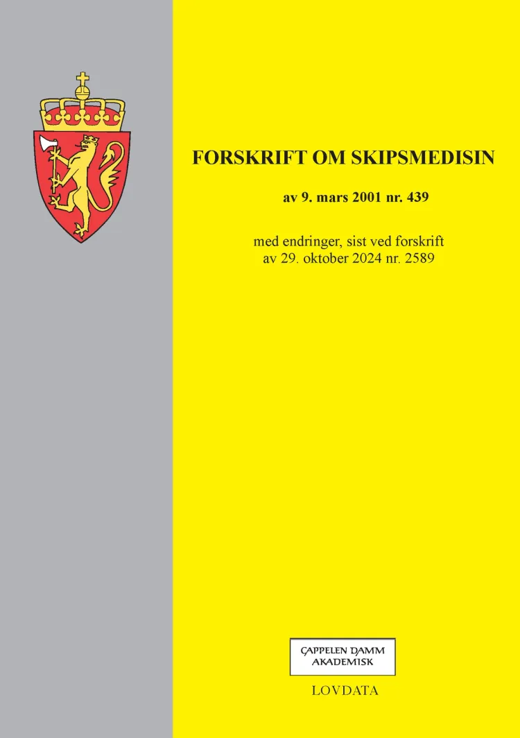 Omslag Forskrift om skipsmedisin (Heftet)