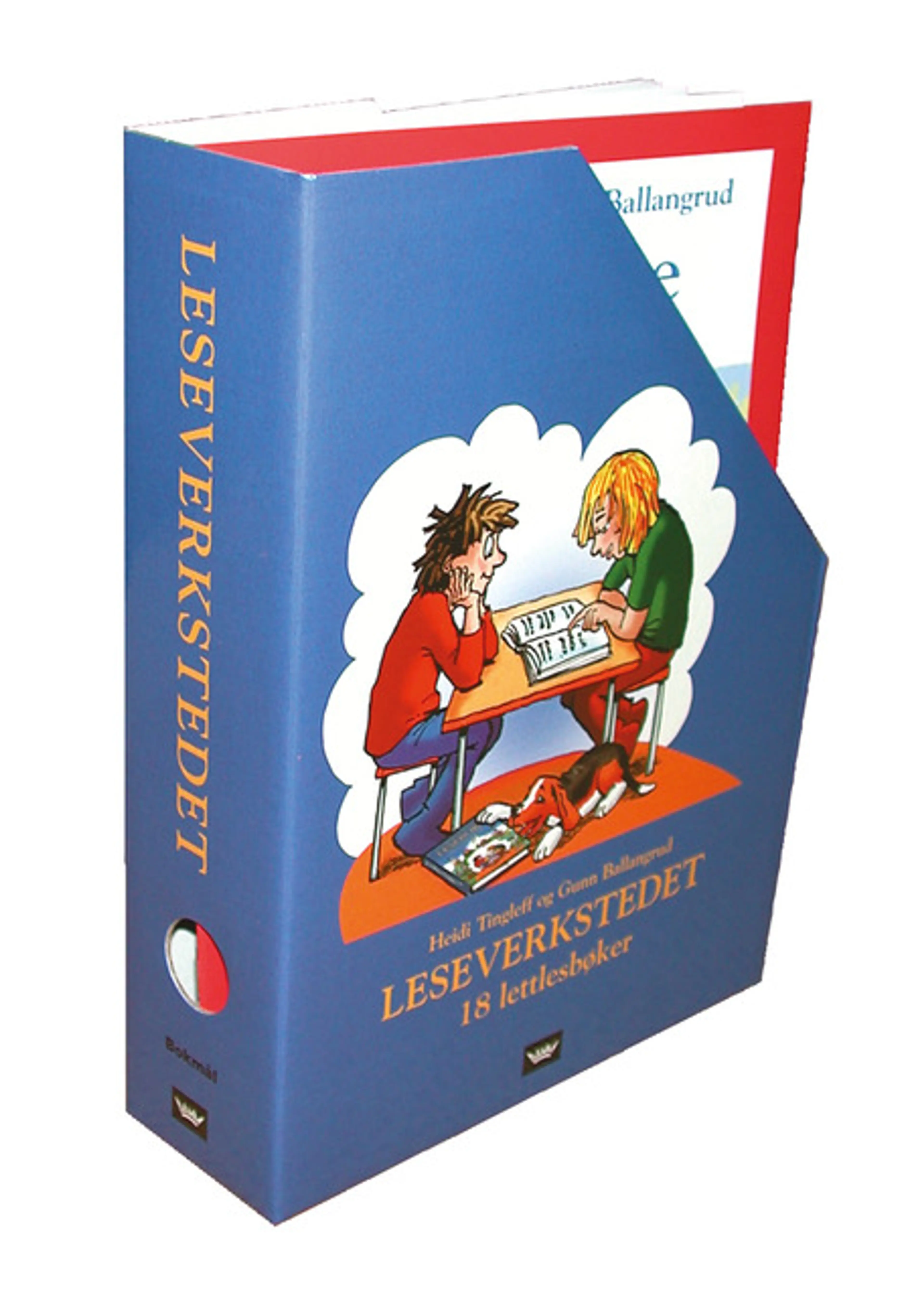 Omslag Leseverkstedet - 18 lettlesbøker bokmål av Heidi Tingleff og Gunn Ballangrud (Eske)