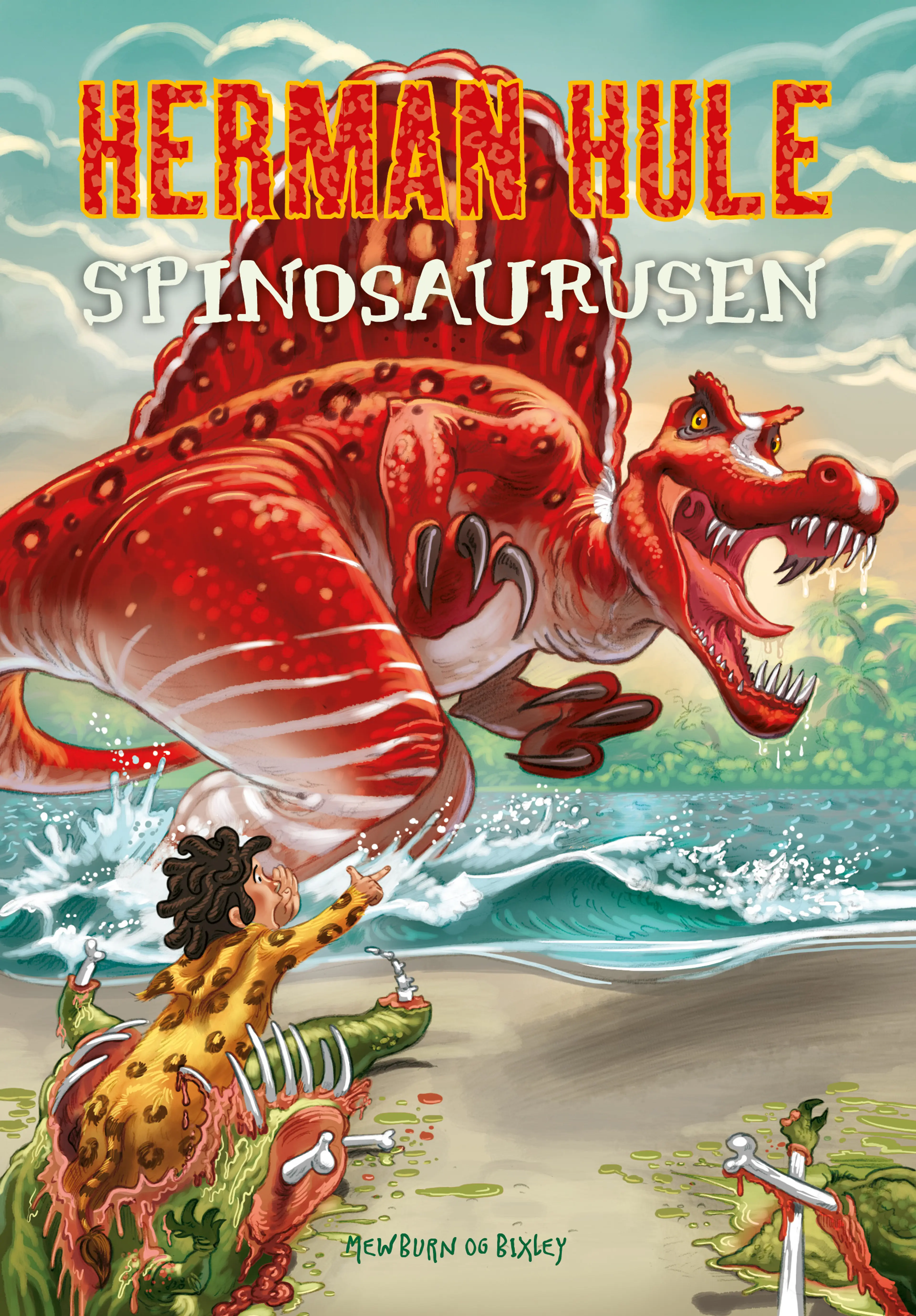 Omslag Herman Hule 5: Spinosaurusen av Kyle Mewburn (Innbundet)