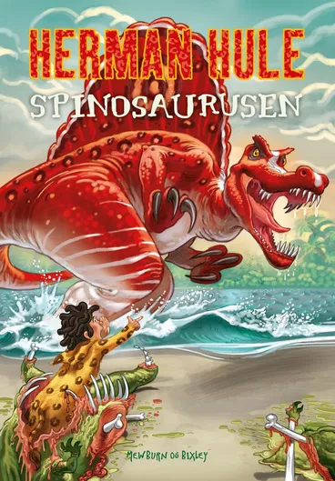 Omslag Herman Hule 5: Spinosaurusen av Kyle Mewburn (Innbundet)