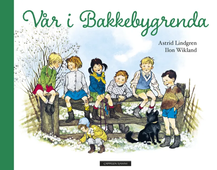 Omslag Vår i Bakkebygrenda av Astrid Lindgren (Innbundet)