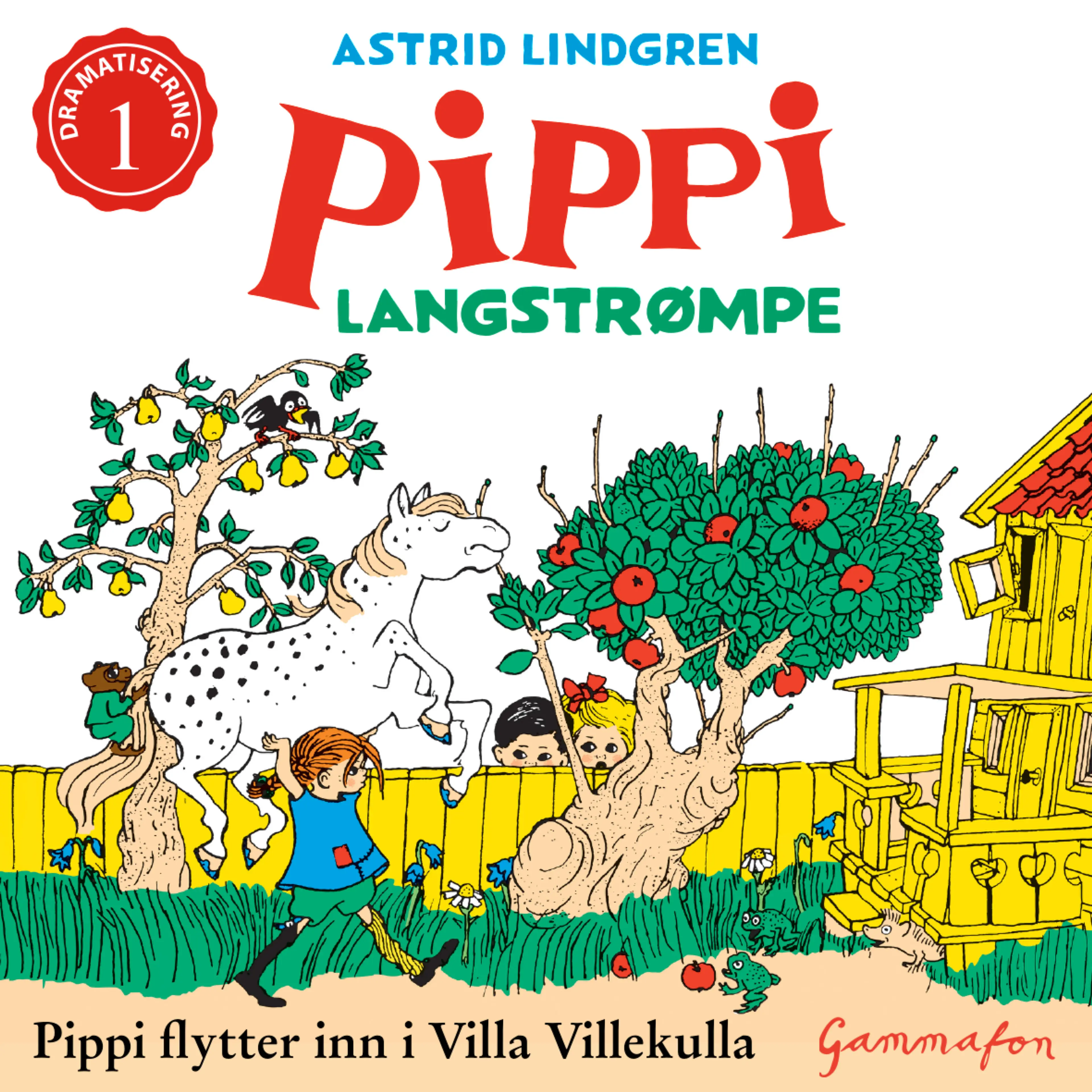 Omslag Pippi flytter inn i Villa Villekulla av Astrid Lindgren (Lydbok)