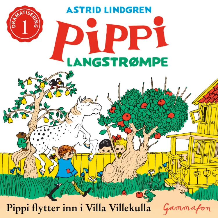 Omslag Pippi flytter inn i Villa Villekulla av Astrid Lindgren (Lydbok)