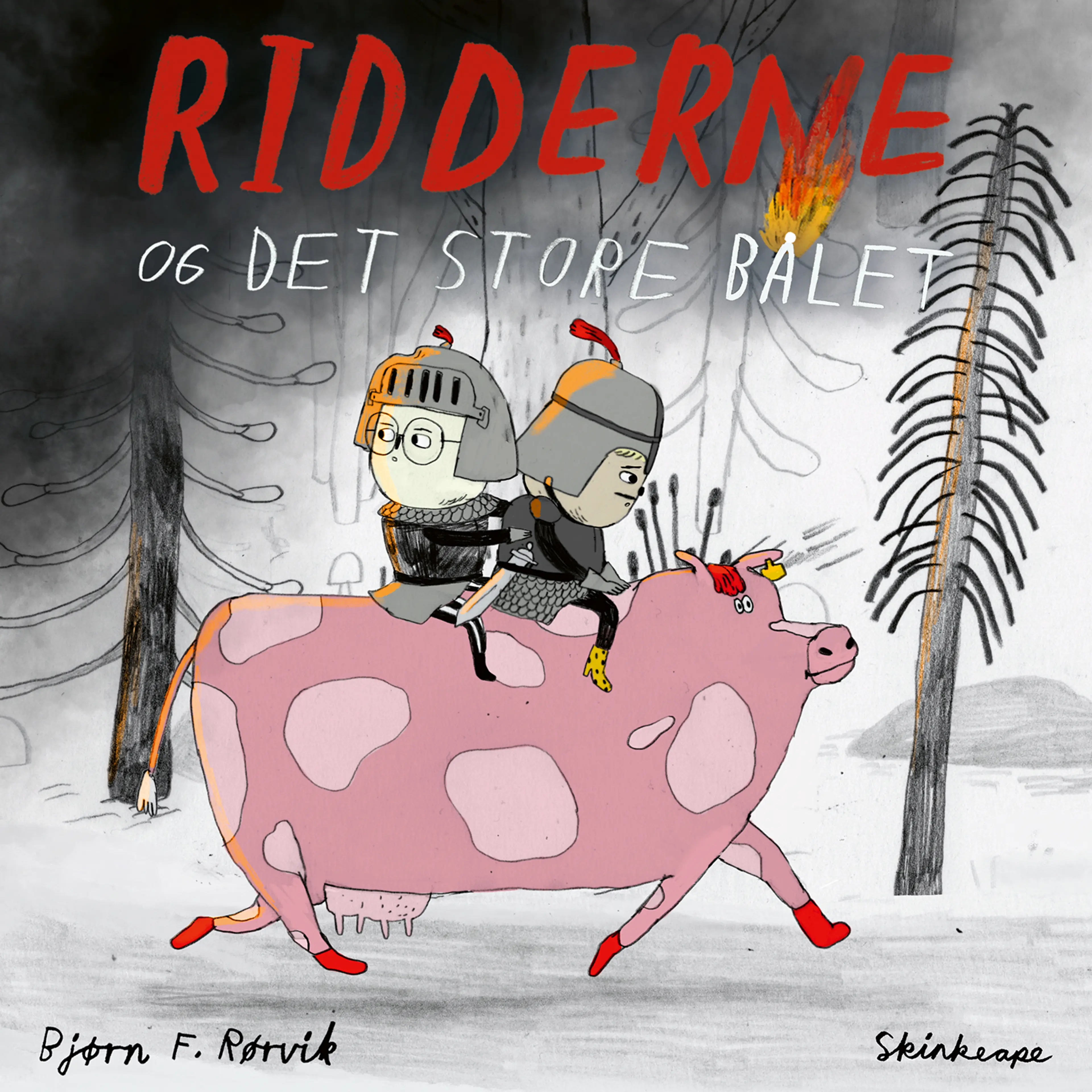 Omslag Ridderne og det store bålet av Bjørn F. Rørvik (Lydbok)