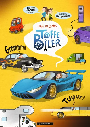 Omslag Tøffe biler av Line Halsnes (Ebok)