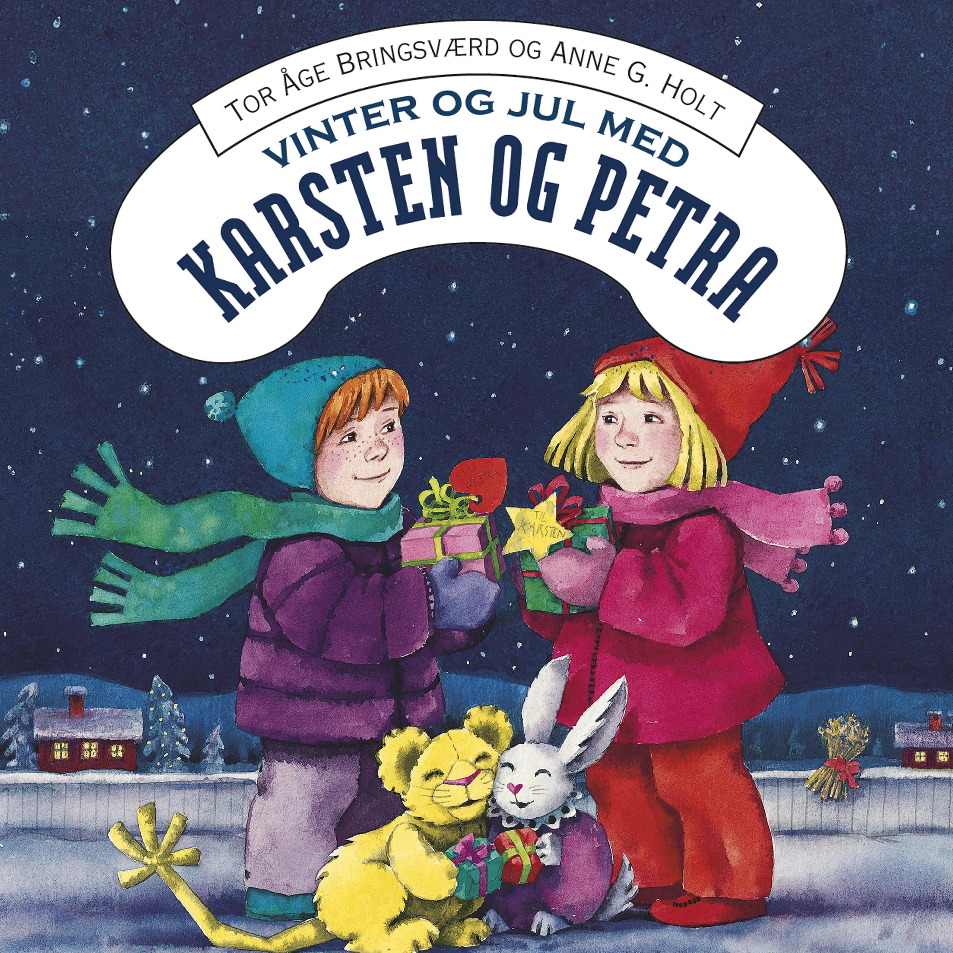 Omslag Vinter og jul med Karsten og Petra av Tor Åge Bringsværd (Lydbok)
