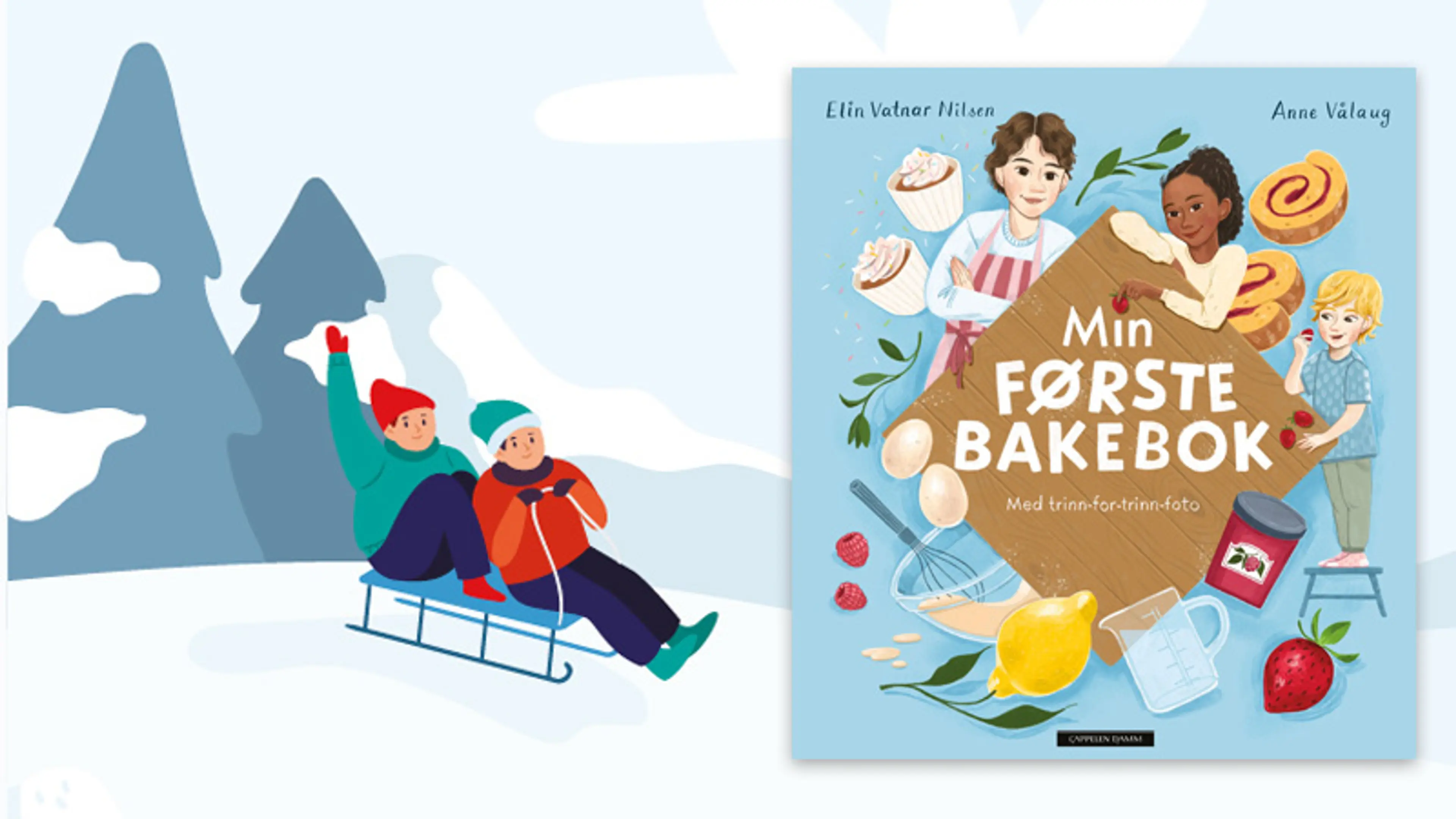 Omslaget til min første bakebok