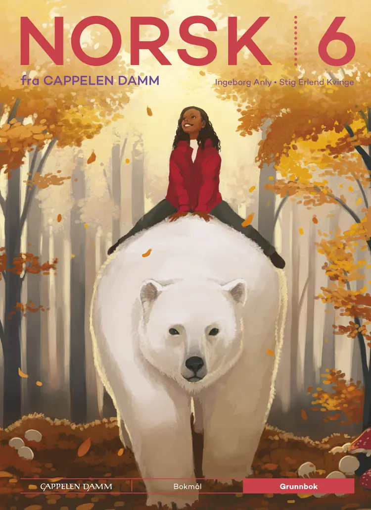 Omslag Norsk 6 fra Cappelen Damm Grunnbok av Ingeborg Anly og Stig Erlend Kvinge (Innbundet)