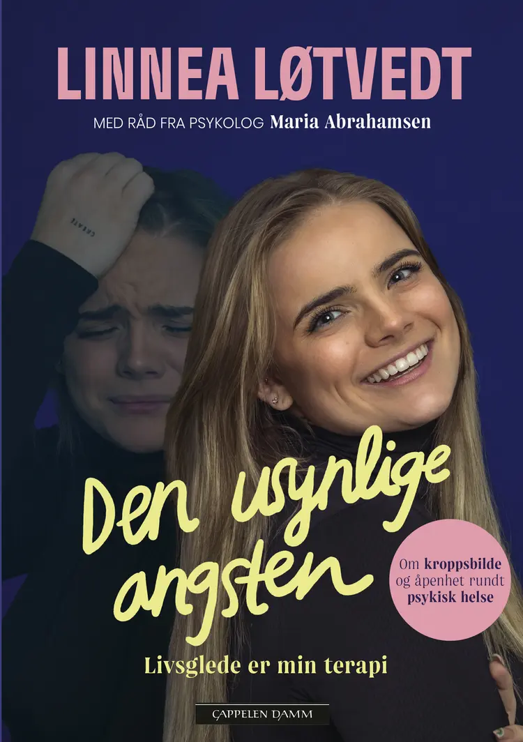Omslag Den usynlige angsten av Maria Abrahamsen og Linnea Løtvedt (Innbundet)