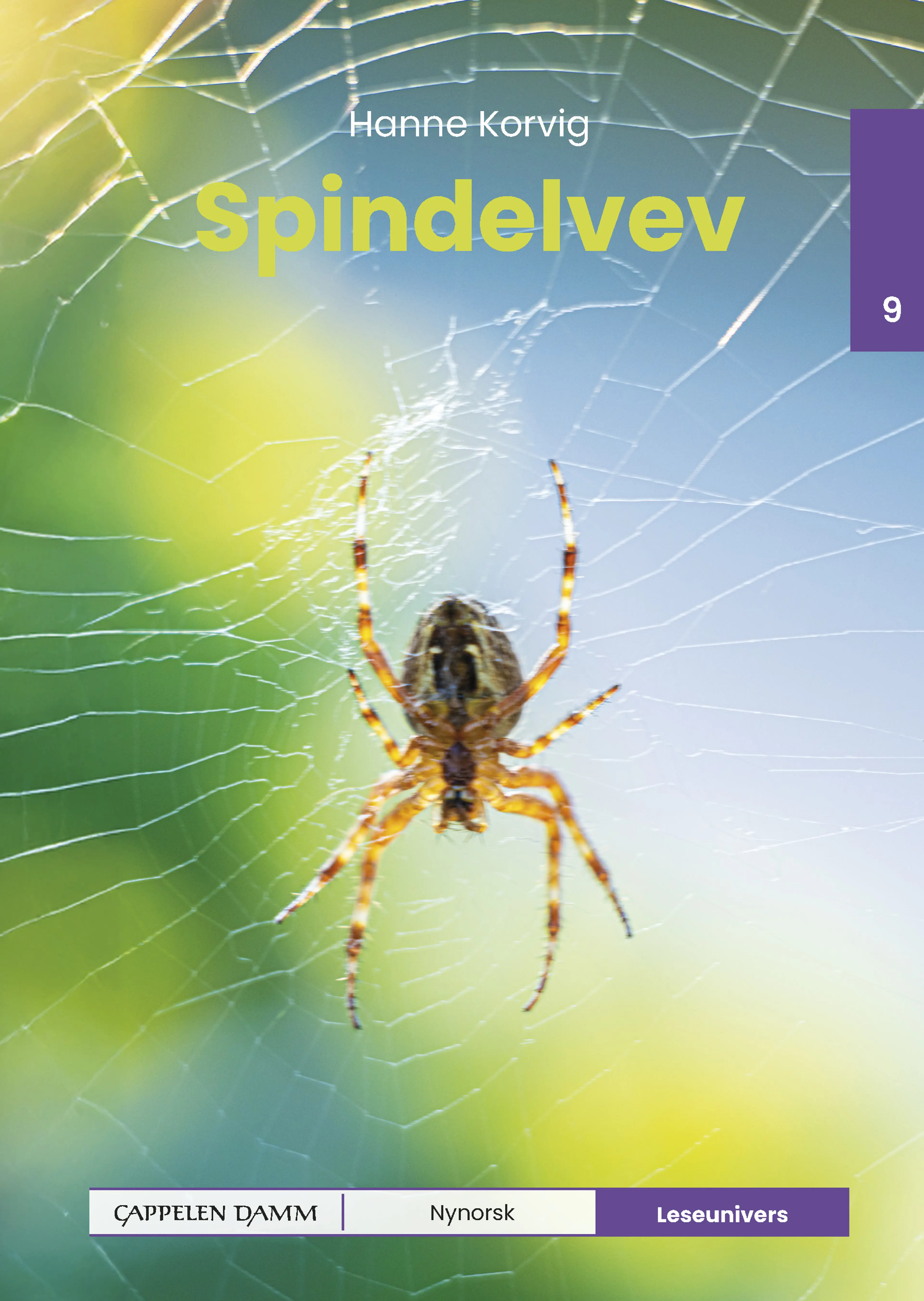 Omslag Leseunivers 9: Spindelvev av Hanne Korvig (Innbundet)