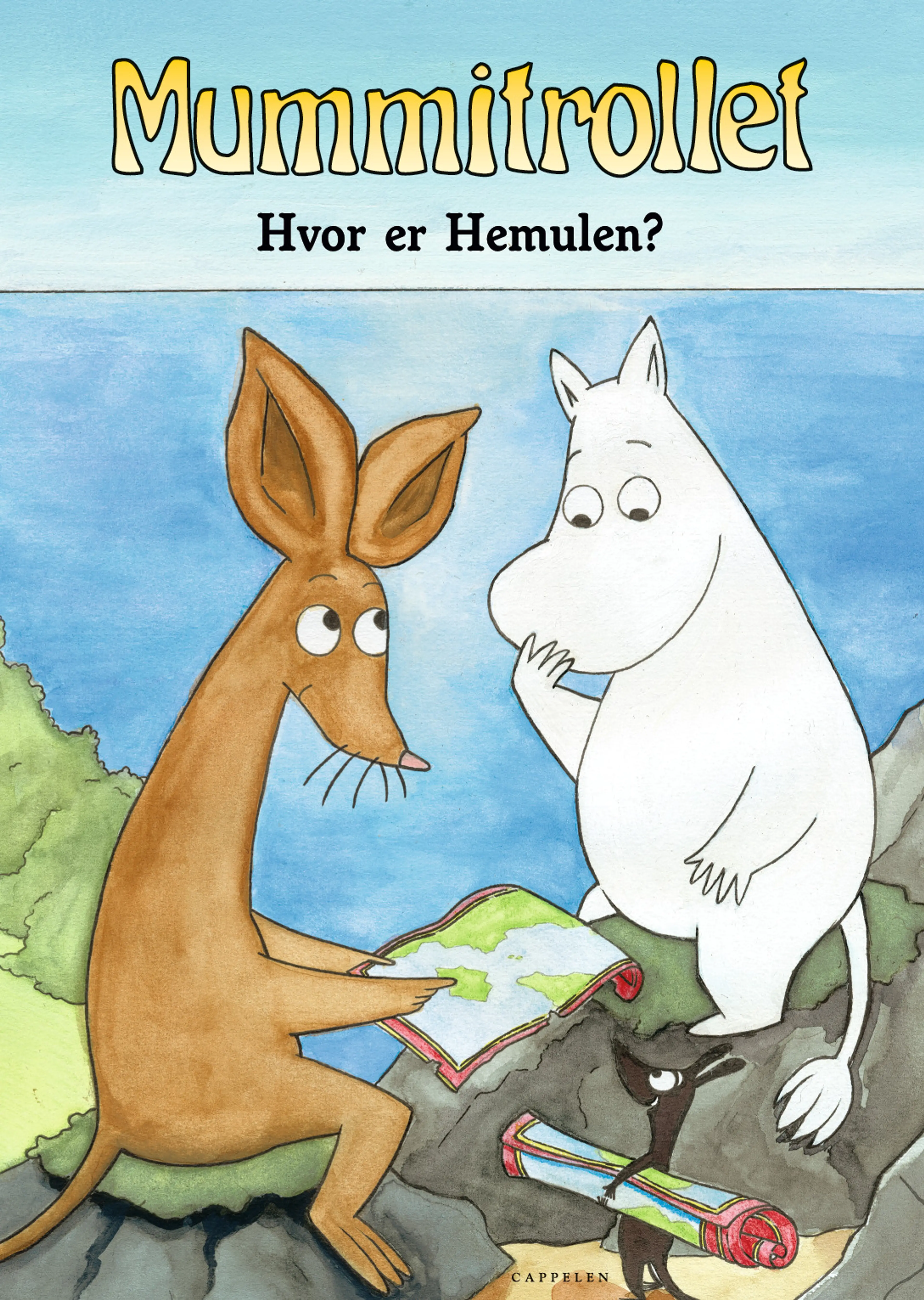 Omslag Mummitrollet - Hvor er Hemulen? av Tove Jansson og Johanna Harkkila (Innbundet)