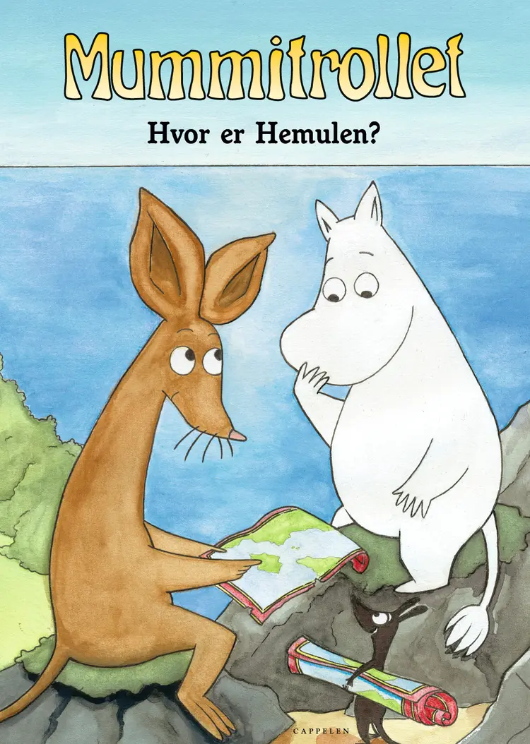 Omslag Mummitrollet - Hvor er Hemulen? av Tove Jansson og Johanna Harkkila (Innbundet)